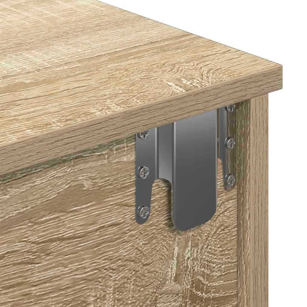 vidaXL Wall Shelf with Drawers Sonoma Oak 80x34x17 cm Engineered Wood