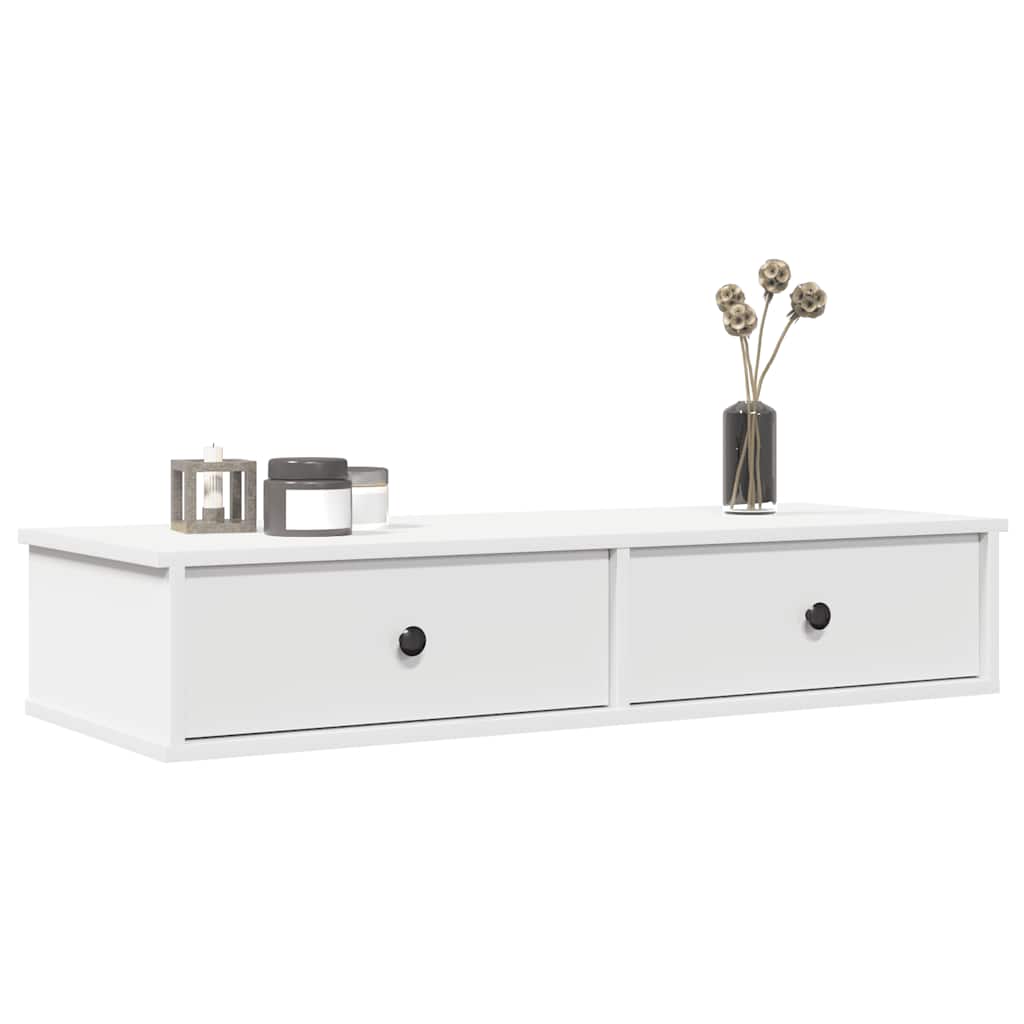 vidaXL Wall Shelf | White | Engineered Wood | Medium | Floating Wall Shelf