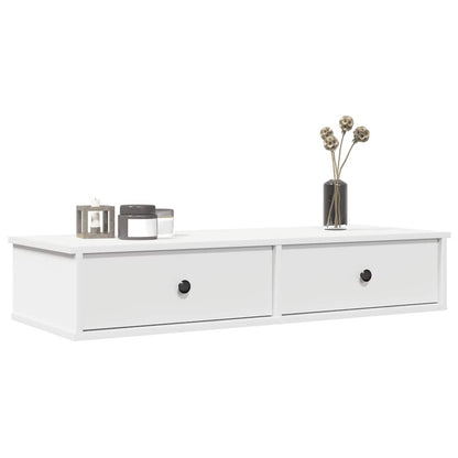 vidaXL Wall Shelf | White | Engineered Wood | Medium | Floating Wall Shelf