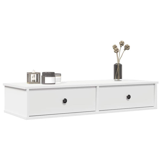 vidaXL Wall Shelf | White | Engineered Wood | Medium | Floating Wall Shelf