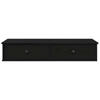vidaXL Wall Shelf with Drawers Black 100x37.5x19 cm Engineered Wood