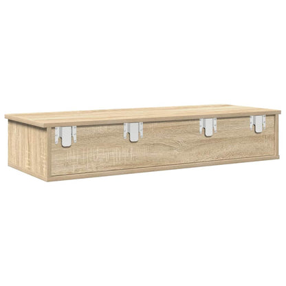 vidaXL Wall Shelf with Drawers Sonoma Oak 100x37.5x19 cm Engineered Wood