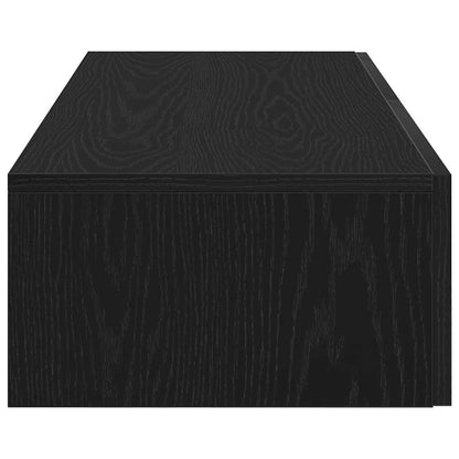 vidaXL Wall Shelf with Drawers Black 60x26.5x15 cm Engineered Wood