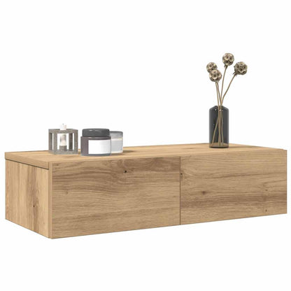vidaXL Wall Shelf with Drawers Artisian Oak 60x26.5x15 cm Engineered Wood