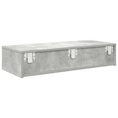 vidaXL Wall Shelf with Drawers Concrete Grey 80x33x17 cm Engineered Wood