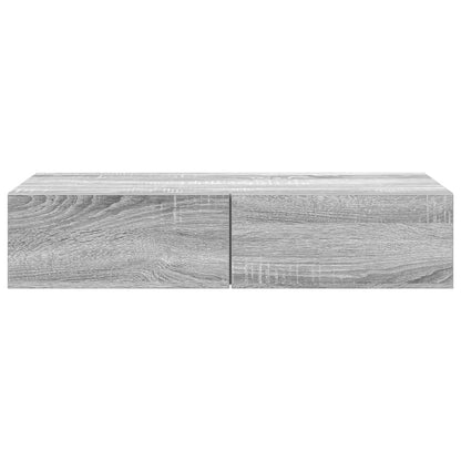 vidaXL Wall Shelf with Drawers Grey Sonoma 80x33x17 cm Engineered Wood