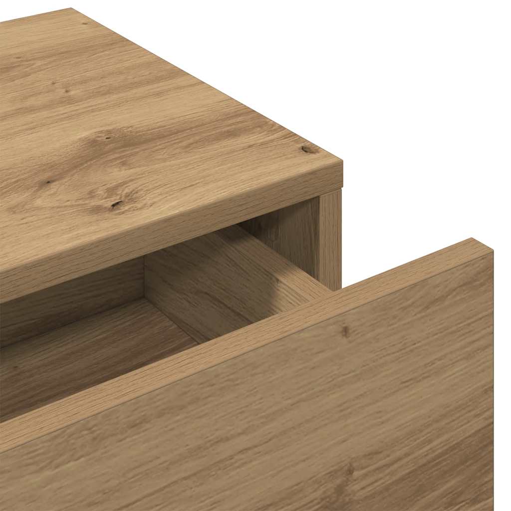 vidaXL Wall Shelf with Drawers Artisian Oak 80x33x17 cm Engineered Wood