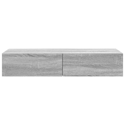 vidaXL Wall Shelf with Drawers Grey Sonoma 100x36x19 cm Engineered Wood