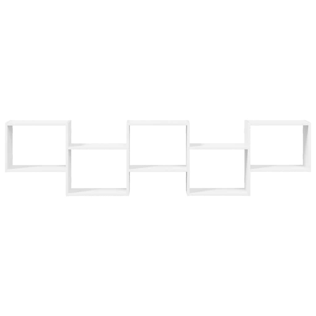 vidaXL Wall Cube Shelf 5 Compartments White Engineered Wood