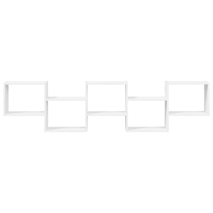 vidaXL Wall Cube Shelf 5 Compartments White Engineered Wood