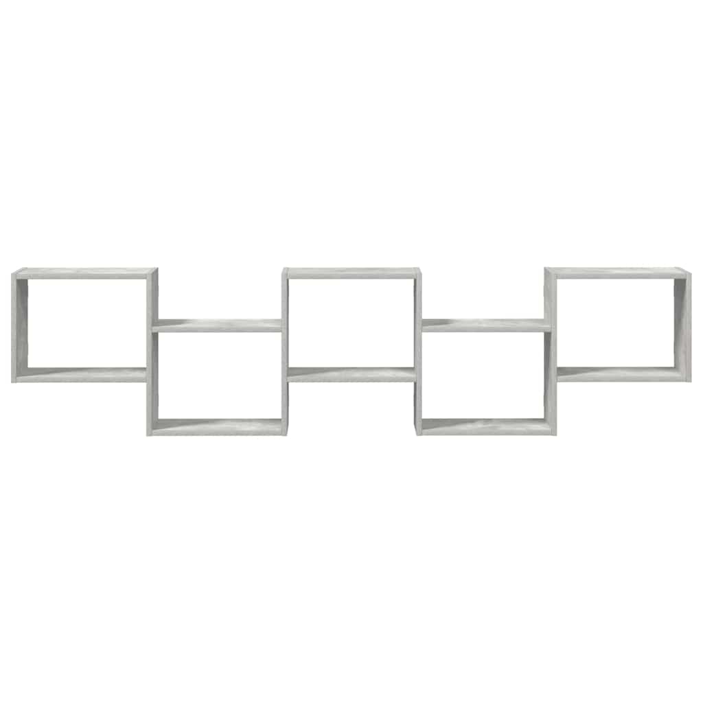 vidaXL Wall Cube Shelf 5 Compartments Concrete Grey Engineered Wood