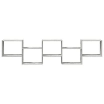 vidaXL Wall Cube Shelf 5 Compartments Concrete Grey Engineered Wood