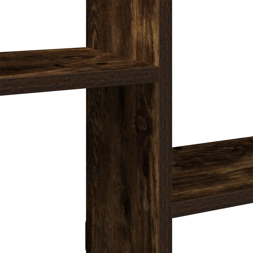 vidaXL Wall Cube Shelf 5 Compartments Smoked Oak Engineered Wood