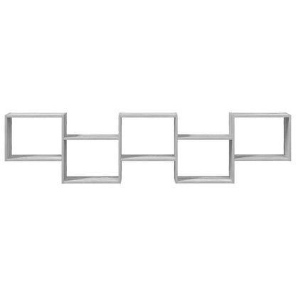 vidaXL Wall Cube Shelf 5 Compartments Grey Sonoma Engineered Wood