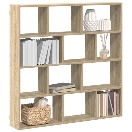vidaXL Wall Cube Shelf 12 Compartments Sonoma Oak Engineered Wood