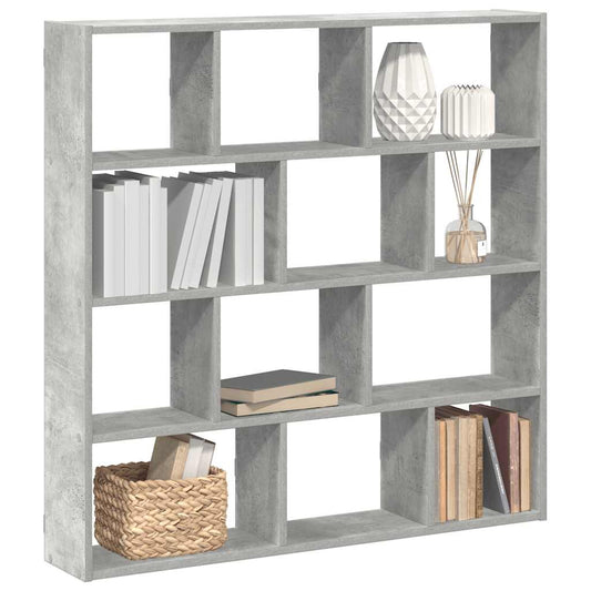 vidaXL Wall Cube Shelf 12 Compartments Concrete Grey Engineered Wood