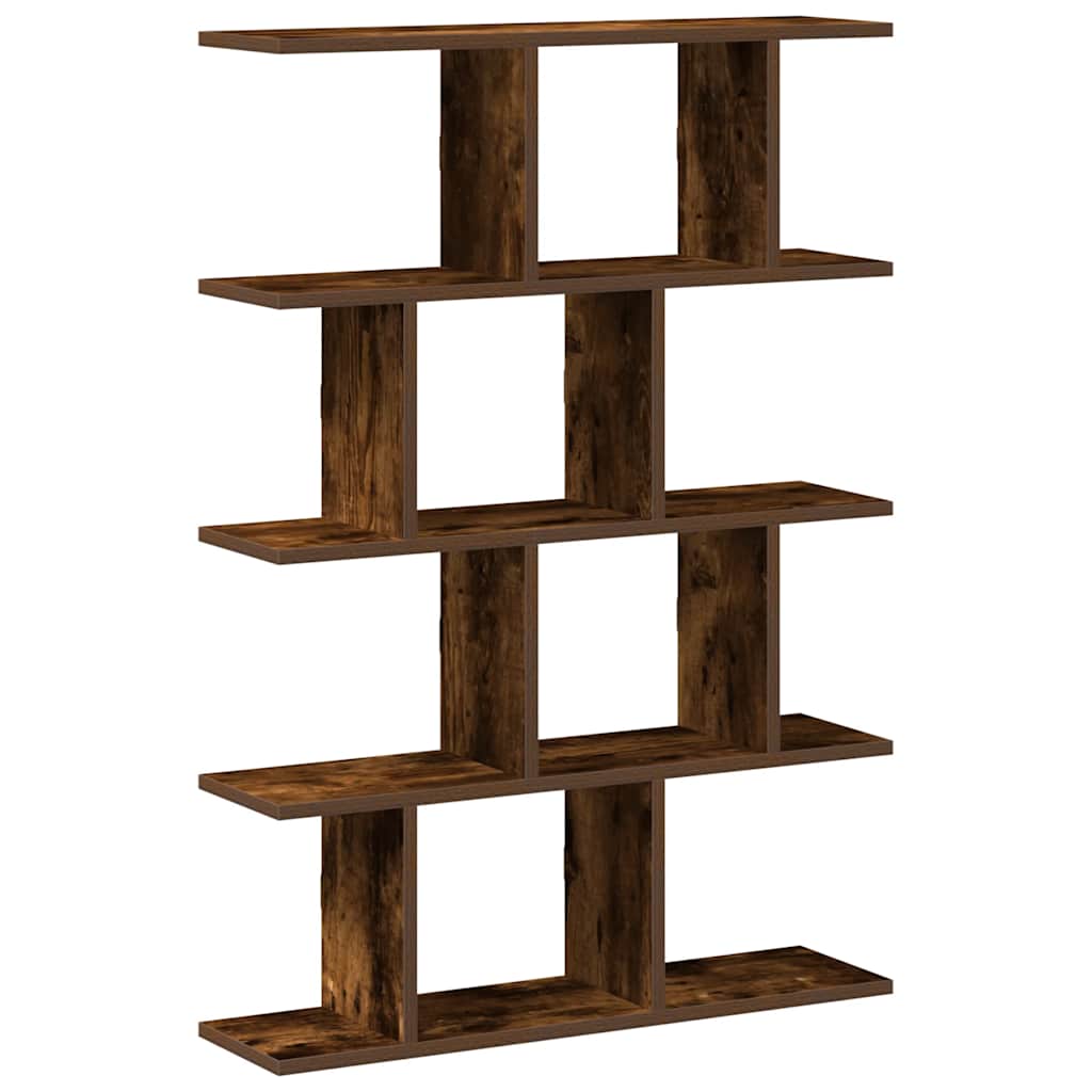 vidaXL Wall Cube Shelf 12 Compartments Smoked Oak Engineered Wood