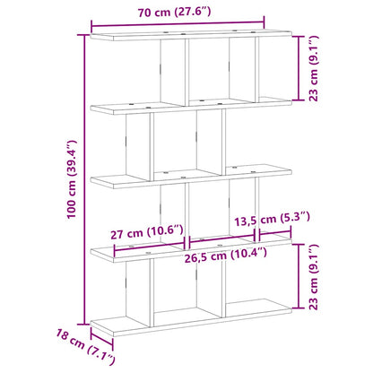 vidaXL Wall Cube Shelf 12 Compartments Smoked Oak Engineered Wood