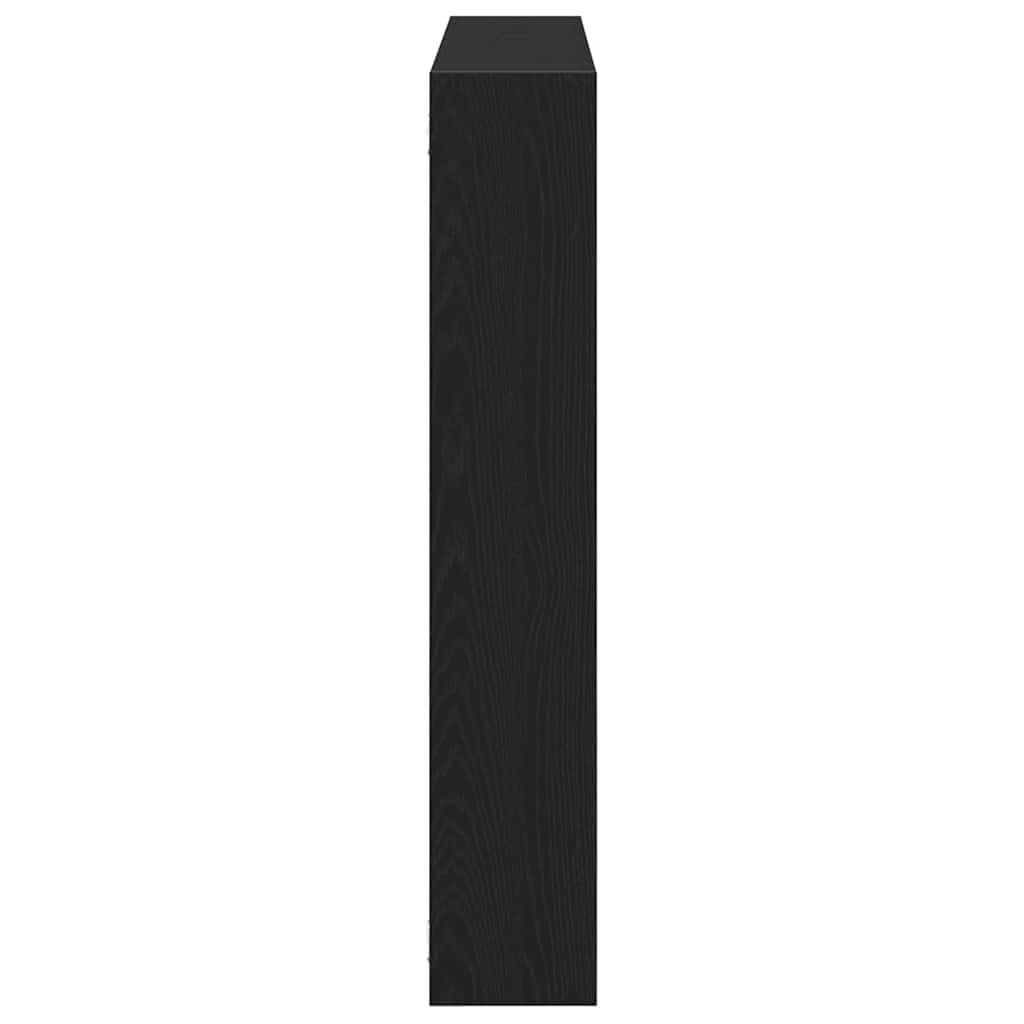 vidaXL Wall Cube Shelf 7 Compartments Black Engineered Wood