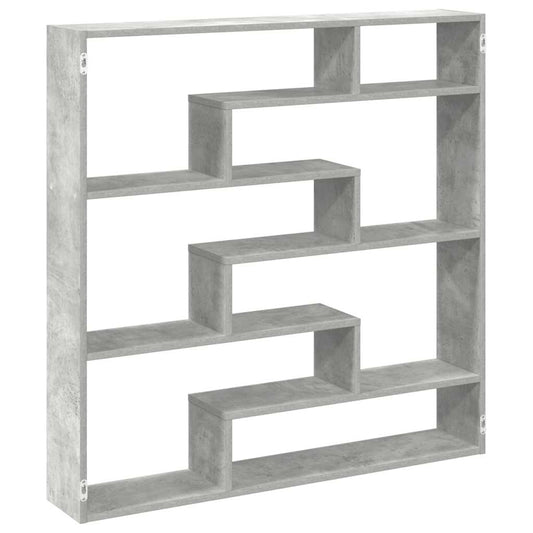 vidaXL Wall Cube Shelf 7 Compartments Concrete Grey Engineered Wood