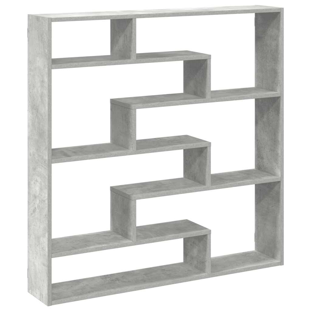 vidaXL Wall Cube Shelf 7 Compartments Concrete Grey Engineered Wood