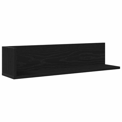 vidaXL Wall Shelves 2 pcs Black 75x16.5x16.5 cm Engineered Wood