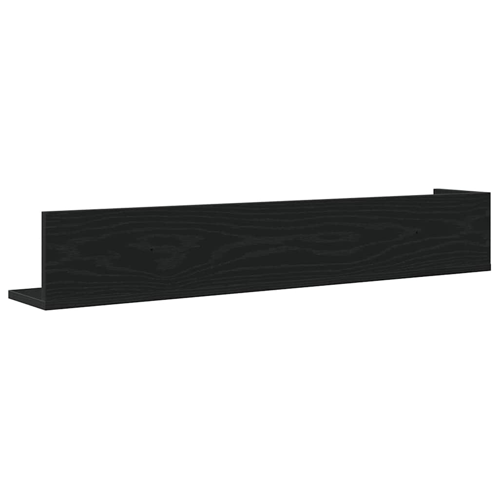 vidaXL Wall Shelves 2 pcs Black 100x16.5x16.5 cm Engineered Wood