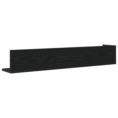 vidaXL Wall Shelves 2 pcs Black 100x16.5x16.5 cm Engineered Wood