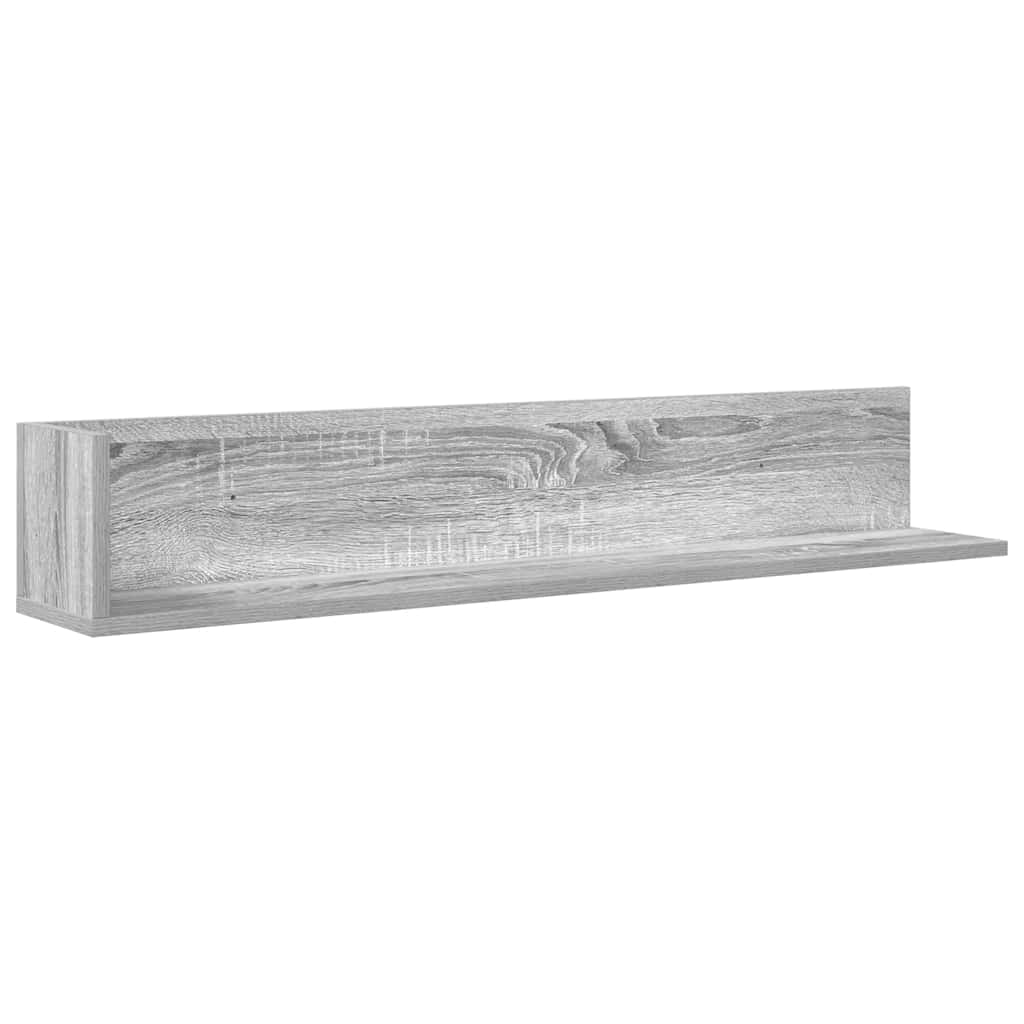 vidaXL Wall Shelves 2 pcs Grey Sonoma 100x16.5x16.5 cm Engineered Wood