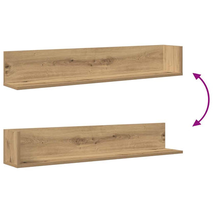 vidaXL Wall Shelves 2 pcs Artisan Oak 100x16.5x16.5 cm Engineered Wood