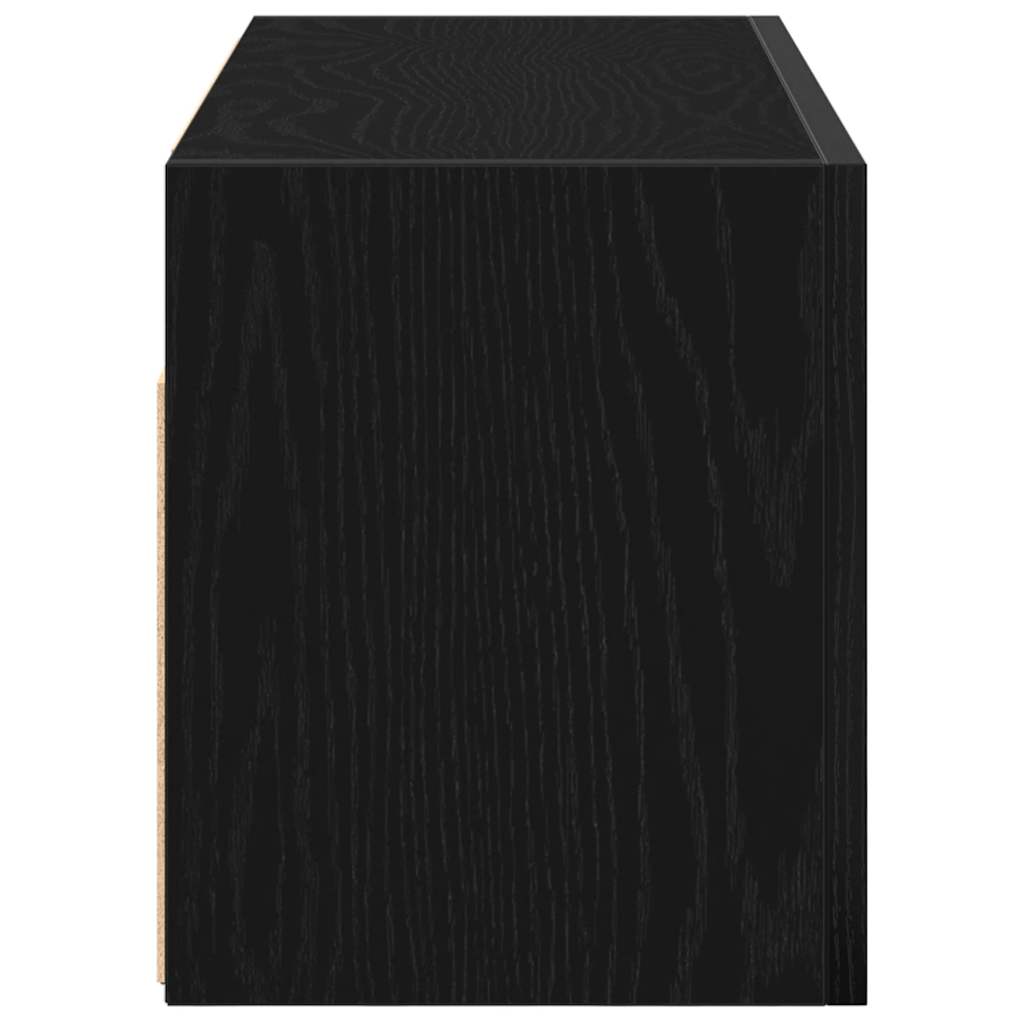 vidaXL Bathroom Wall Cabinet Black 60x25x30 cm Engineered Wood