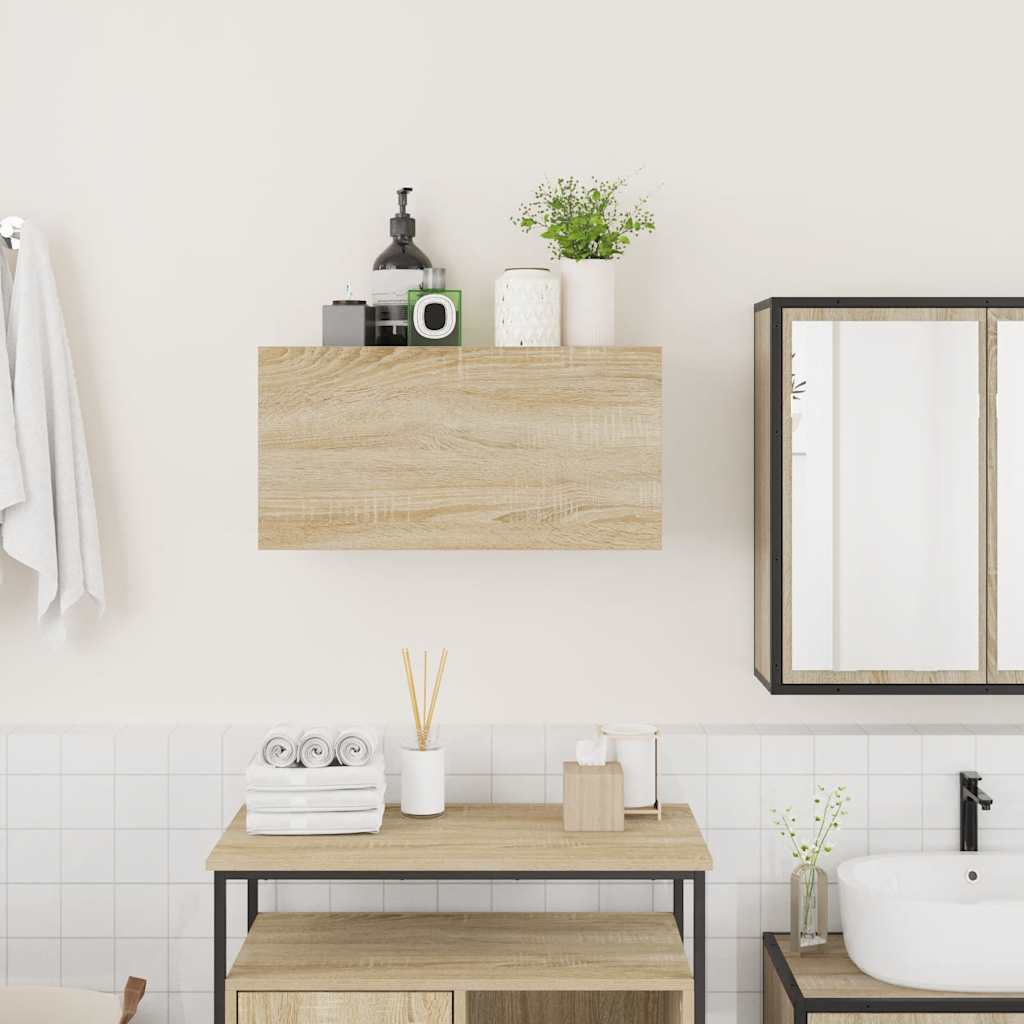 vidaXL Bathroom Wall Cabinet Sonoma Oak 60x25x30 cm Engineered Wood