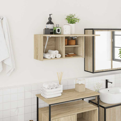 vidaXL Bathroom Wall Cabinet Sonoma Oak 60x25x30 cm Engineered Wood