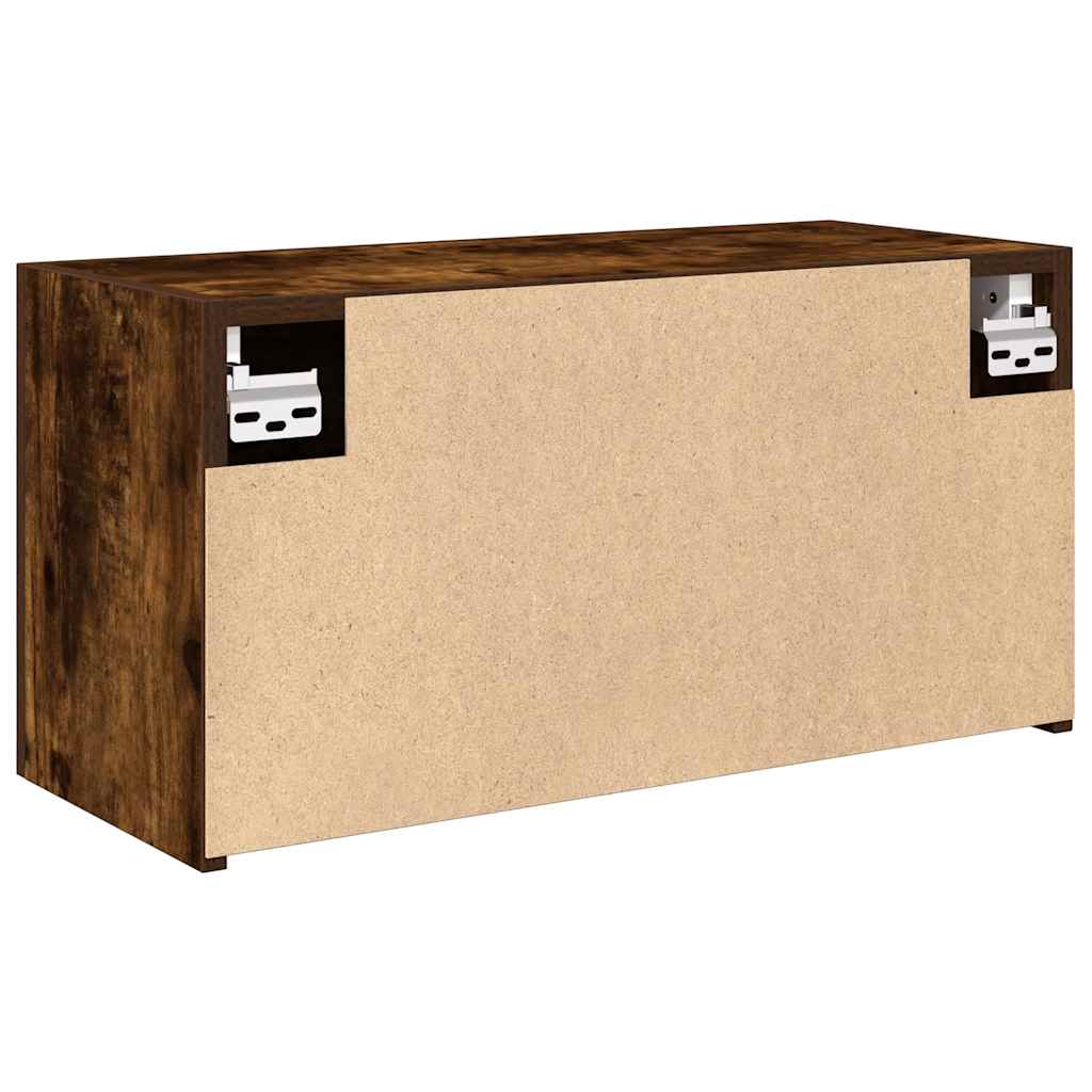 vidaXL Bathroom Wall Cabinet Smoked Oak 60x25x30 cm Engineered Wood