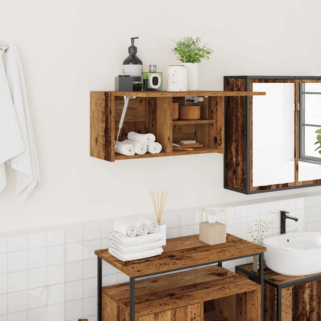 vidaXL Bathroom Wall Cabinet Old Wood 60x25x30 cm Engineered Wood
