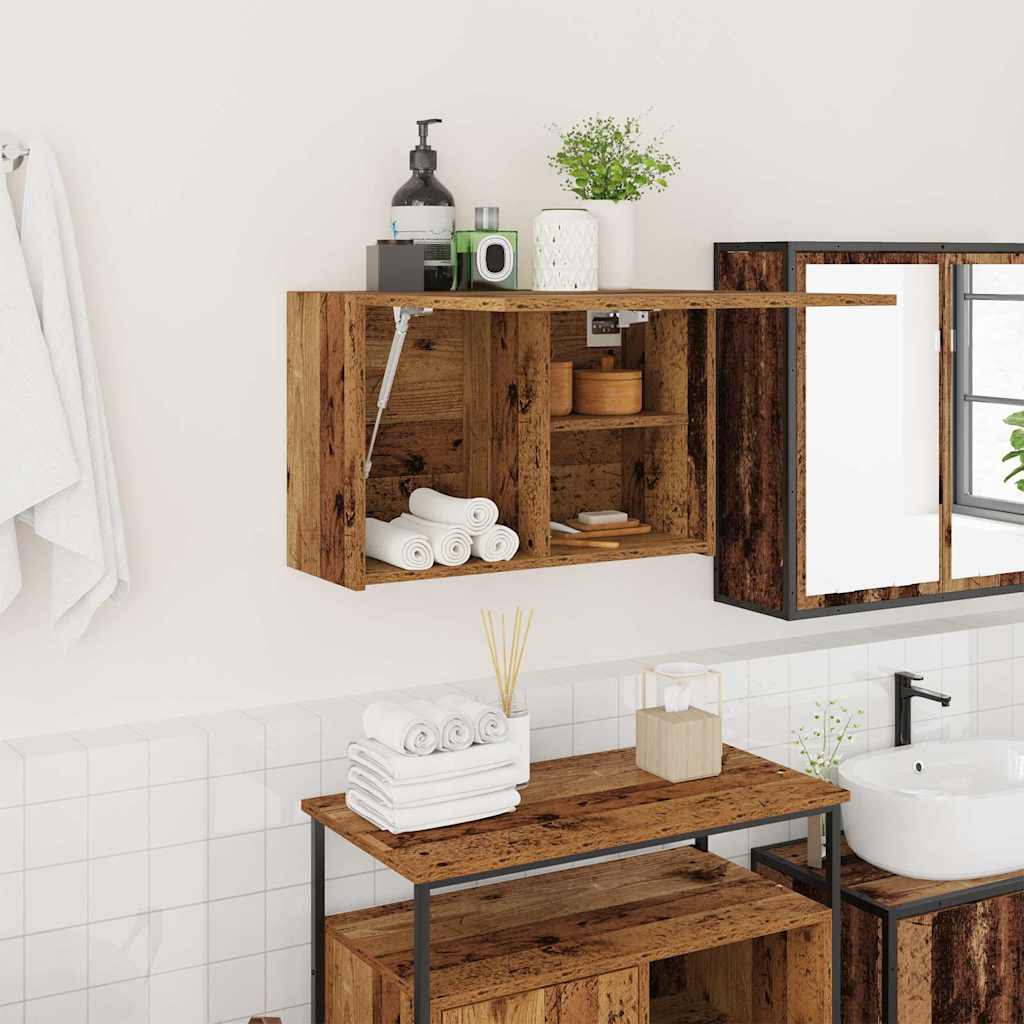 vidaXL Bathroom Wall Cabinet Old Wood 60x25x40 cm Engineered Wood