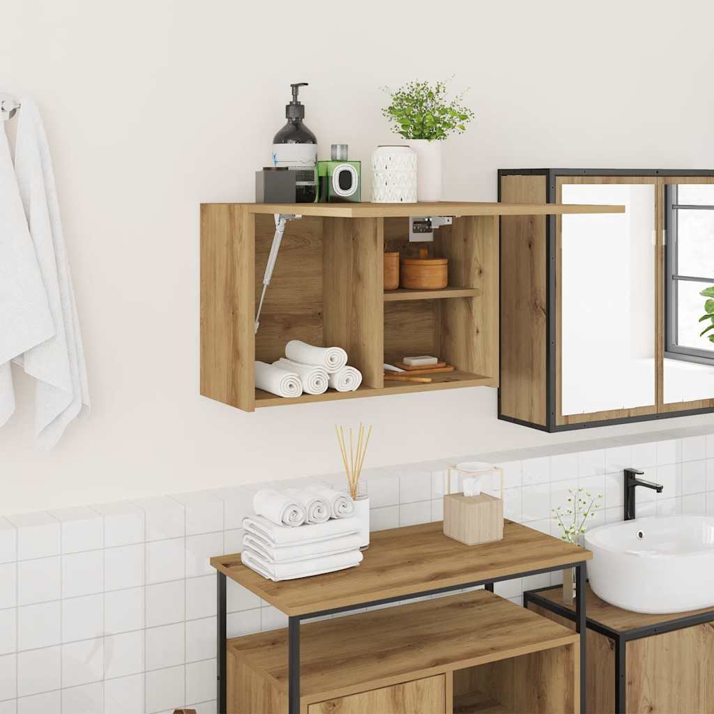 vidaXL Bathroom Wall Cabinet Artisan Oak 60x25x40 cm Engineered Wood