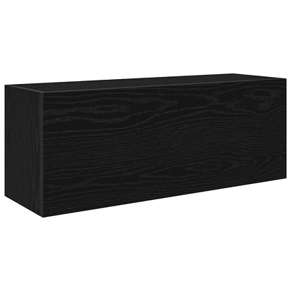 vidaXL Bathroom Wall Cabinet Black 80x25x30 cm Engineered Wood