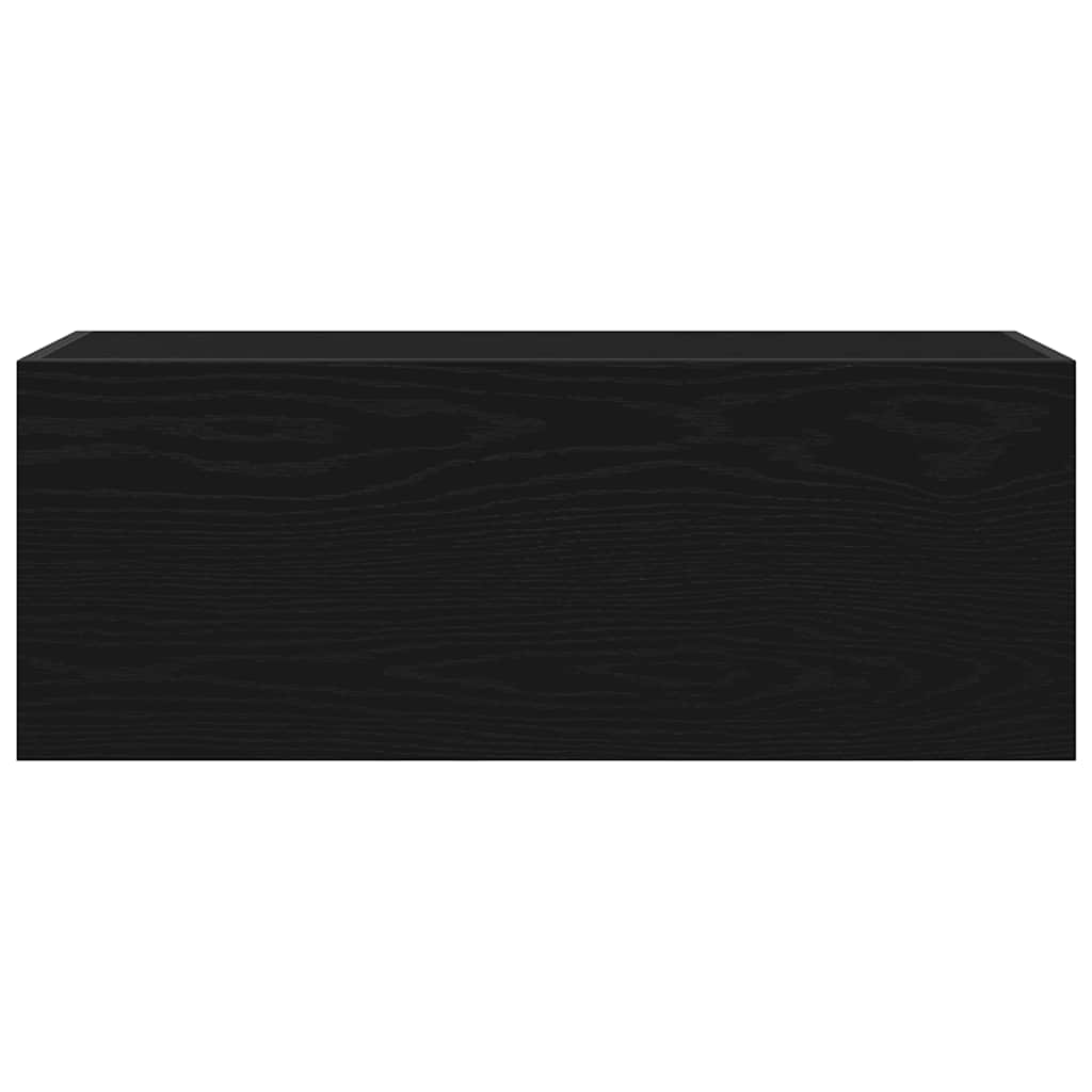 vidaXL Bathroom Wall Cabinet Black 80x25x30 cm Engineered Wood