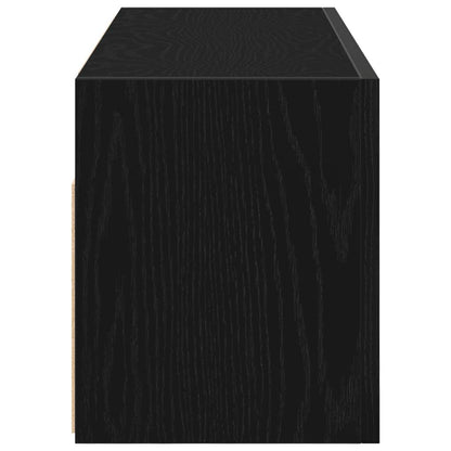 vidaXL Bathroom Wall Cabinet Black 80x25x30 cm Engineered Wood