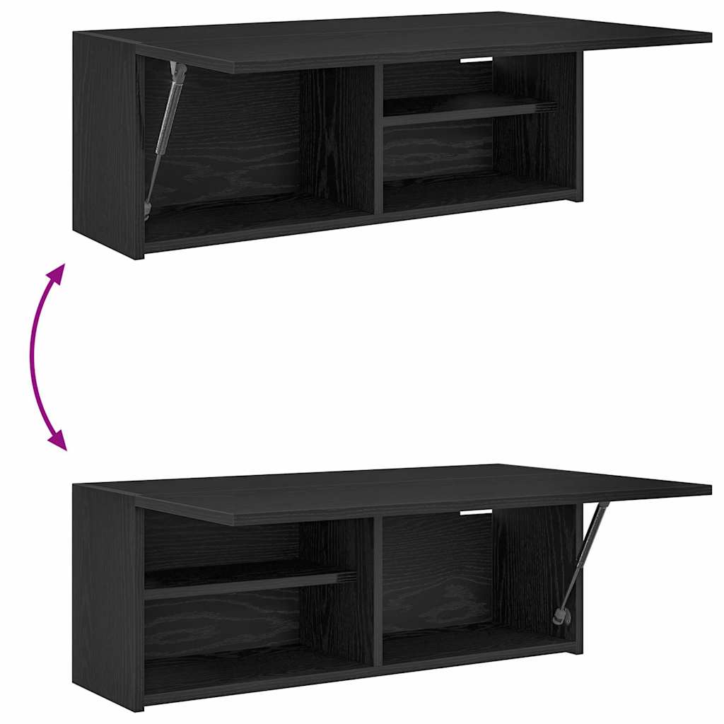 vidaXL Bathroom Wall Cabinet Black 80x25x30 cm Engineered Wood