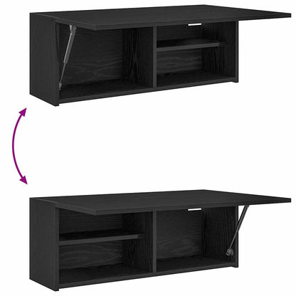 vidaXL Bathroom Wall Cabinet Black 80x25x30 cm Engineered Wood