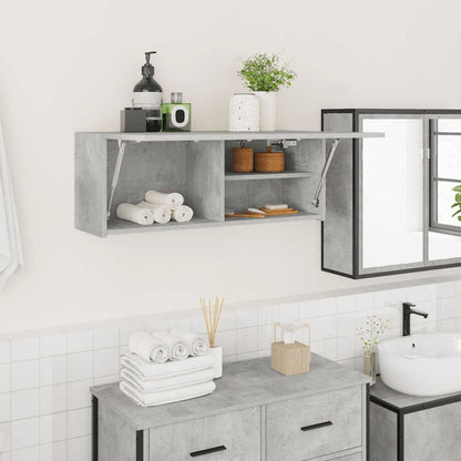 vidaXL Bathroom Wall Cabinet Concrete Grey 80x25x30 cm Engineered Wood