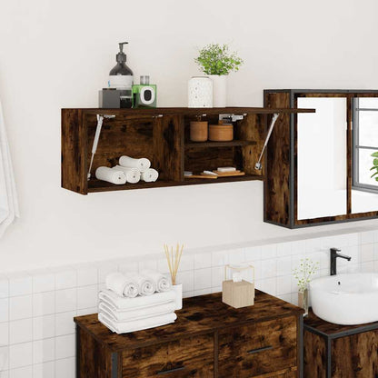 vidaXL Bathroom Wall Cabinet Smoked Oak 80x25x30 cm Engineered Wood