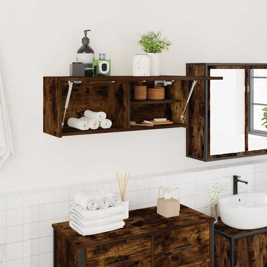 vidaXL Bathroom Wall Cabinet Smoked Oak 80x25x30 cm Engineered Wood