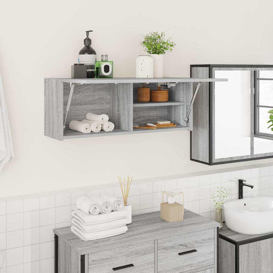 vidaXL Bathroom Wall Cabinet Grey Sonoma 80x25x30 cm Engineered Wood