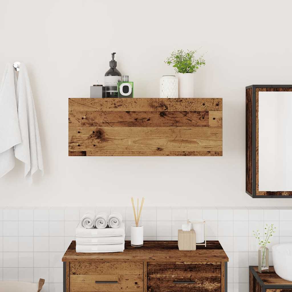 vidaXL Bathroom Wall Cabinet Old Wood 80x25x30 cm Engineered Wood