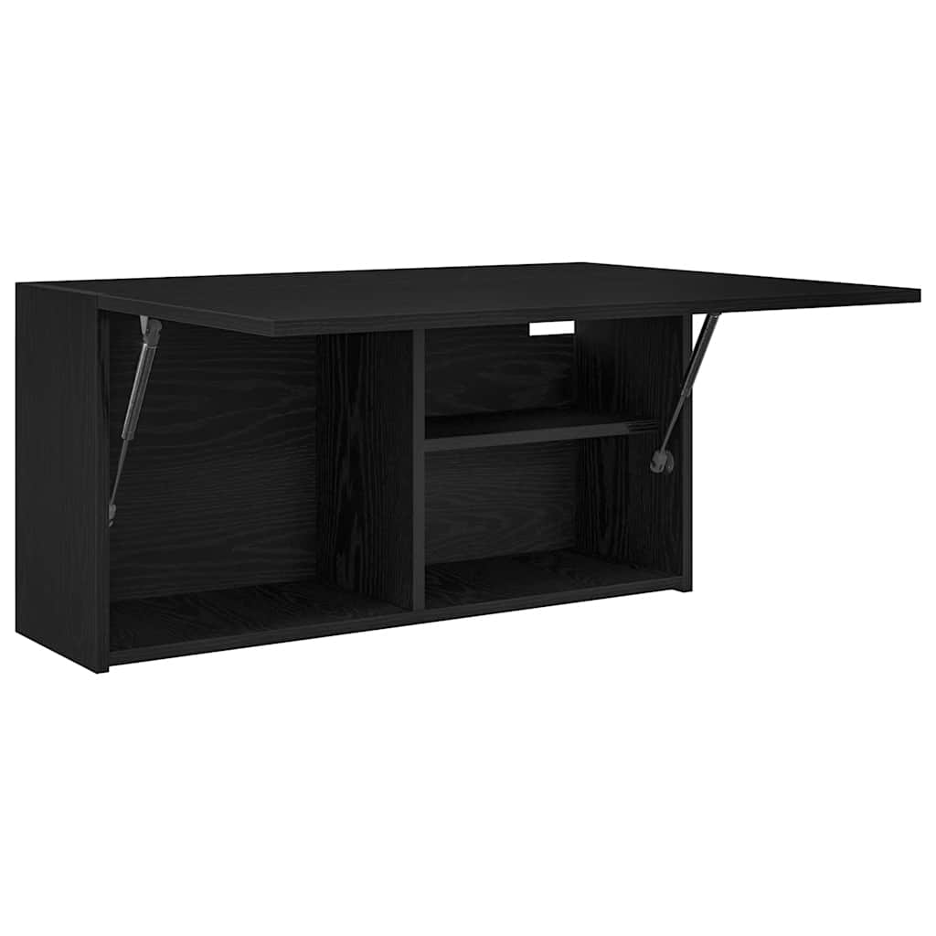 vidaXL Bathroom Wall Cabinet Black 80x25x40 cm Engineered Wood