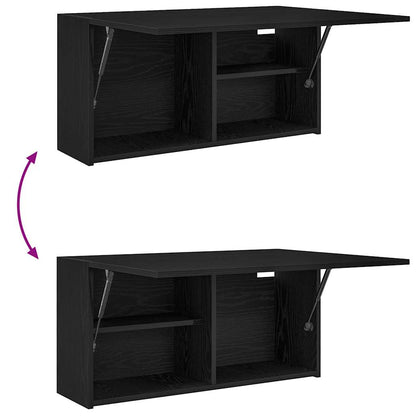 vidaXL Bathroom Wall Cabinet Black 80x25x40 cm Engineered Wood