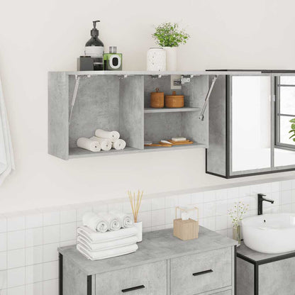 vidaXL Bathroom Wall Cabinet Concrete Grey 80x25x40 cm Engineered Wood